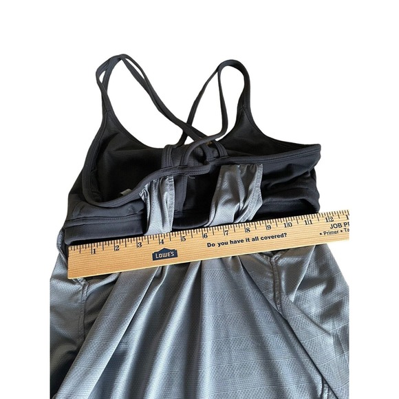 Women’s ATHLETA Size S Gray Black Hidden Agenda Strappy Tank Top Shirt Small Bra - Picture 9 of 9